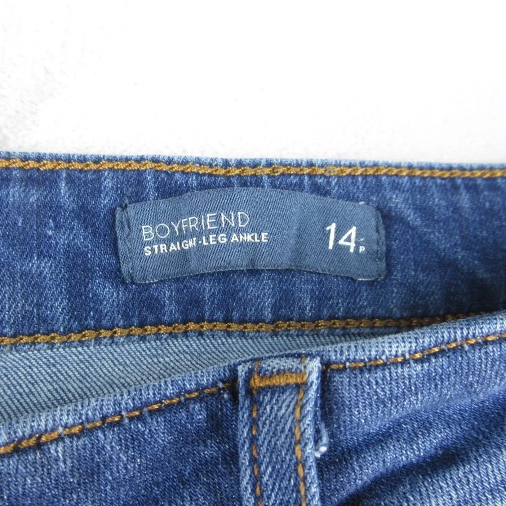 J Jill Denim Boyfriend Straight Leg Ankle Jeans Blue Medium Wash 14P Petite - Picture 3 of 13